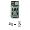 MARSİLYAN™- iPhone 11 Pro Max Kılıf Ahenk Klasik - Şeffaf Pasifik Cam Ekran Koruyucu + Rainbow Kamera Lens Koruma Cam - YL