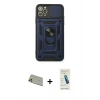MARSİLYAN™- iPhone 11 Pro Max Kılıf Ahenk Klasik - Şeffaf Pasifik Cam Ekran Koruyucu + Rainbow Kamera Lens Koruma Cam - GD
