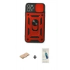 MARSİLYAN™- iPhone 11 Pro Max Kılıf Ahenk Klasik - Şeffaf Pasifik Cam Ekran Koruyucu + Renkli Kamera Lens Koruma Cam - PE