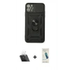MARSİLYAN™- iPhone 11 Pro Max Kılıf Ahenk Klasik - Şeffaf Pasifik Cam Ekran Koruyucu + Kamera Lens Koruma Cam - SF