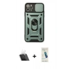 MARSİLYAN™- iPhone 11 Pro Max Kılıf Ahenk Klasik - Şeffaf Pasifik Cam Ekran Koruyucu + Kamera Lens Koruma Cam - SF