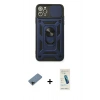 MARSİLYAN™- iPhone 11 Pro Max Kılıf Ahenk Klasik - Şeffaf Pasifik Cam Ekran Koruyucu + Shine Kamera Lens Koruma Cam - SH