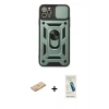 MARSİLYAN™- iPhone 11 Pro Max Kılıf Ahenk Klasik - Şeffaf Pasifik Cam Ekran Koruyucu + Renkli Kamera Lens Koruma Cam - TU