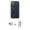 MARSİLYAN™- iPhone 11 Pro Max Kılıf Ahenk Klasik - Siyah 20D Premium Cam Ekran Koruyucu + Pers Alüminyum Kamera Lens - LT