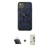MARSİLYAN™- iPhone 11 Pro Max Kılıf Ahenk Klasik - Siyah 20D Premium Cam Ekran Koruyucu + Şeffaf Kamera Lens Koruma Cam
