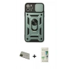 MARSİLYAN™- iPhone 11 Pro Max Kılıf Ahenk Klasik - Siyah 20D Premium Cam Ekran Koruyucu + Rainbow Kamera Lens Koruma Cam - YL