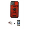 MARSİLYAN™- iPhone 11 Pro Max Kılıf Ahenk Klasik - Siyah 34D Hayalet Izgaralı Cam + Pers Alüminyum Kamera Lens - KI