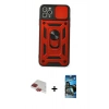 MARSİLYAN™- iPhone 11 Pro Max Kılıf Ahenk Klasik - Siyah 34D Izgaralı Cam + Pers Alüminyum Kamera Lens - KI