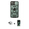 MARSİLYAN™- iPhone 11 Pro Max Kılıf Ahenk Klasik - Siyah 360 Mat Full Body Arka Koruyucu + Pers Alüminyum Kamera Lens - SH