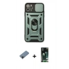 MARSİLYAN™- iPhone 11 Pro Max Kılıf Ahenk Klasik - Siyah 360 Mat Full Body Arka Koruyucu + Shine Kamera Lens Koruma Cam - SH