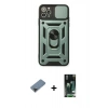 MARSİLYAN™- iPhone 11 Pro Max Kılıf Ahenk Klasik - Siyah 360 Mat Full Body Arka Koruyucu + Metal Kamera Lens Koruma Cam - SH