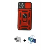 MARSİLYAN™- iPhone 11 Pro Max Kılıf Ahenk Klasik - Siyah 3D Antistatik Cam Ekran Koruyucu + Pers Alüminyum Kamera Lens - SH