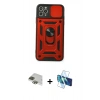MARSİLYAN™- iPhone 11 Pro Max Kılıf Ahenk Klasik - Siyah 3D Antistatik Cam Ekran Koruyucu + Pers Alüminyum Kamera Lens - YL