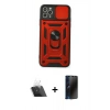 MARSİLYAN™- iPhone 11 Pro Max Kılıf Ahenk Klasik - Siyah 3D Antistatik Hayalet Cam Ekran Koruyucu + Kamera Lens Koruma Cam - SF