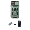 MARSİLYAN™- iPhone 11 Pro Max Kılıf Ahenk Klasik - Siyah 3D Antistatik Hayalet Cam Ekran Koruyucu + Shine Kamera Lens Koruma Cam - SABE