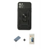 MARSİLYAN™- iPhone 11 Pro Max Kılıf Ahenk Klasik - Siyah 6D Mat Seramik Hayalet Nano Ekran Koruyucu + Metal Kamera Lens Koruma Cam - GD