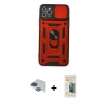 MARSİLYAN™- iPhone 11 Pro Max Kılıf Ahenk Klasik - Siyah 6D Mat Seramik Hayalet Nano Ekran Koruyucu + Lacivert Pers Alüminyum Kamera Lens