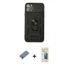 MARSİLYAN™- iPhone 11 Pro Max Kılıf Ahenk Klasik - Siyah 6D Mat Seramik Hayalet Nano Ekran Koruyucu + Metal Kamera Lens Koruma Cam - AKYL