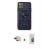 MARSİLYAN™- iPhone 11 Pro Max Kılıf Ahenk Klasik - Siyah 6D Mat Seramik Hayalet Nano Ekran Koruyucu + Pers Alüminyum Kamera Lens - KI