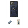 MARSİLYAN™- iPhone 11 Pro Max Kılıf Ahenk Klasik - Siyah 6D Mat Seramik Hayalet Nano Ekran Koruyucu + Siyah Metal Kamera Lens Koruma Cam