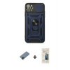 MARSİLYAN™- iPhone 11 Pro Max Kılıf Ahenk Klasik - Siyah 6D Mat Seramik Hayalet Nano Ekran Koruyucu + Siyah Shine Kamera Lens Koruma Cam