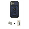 MARSİLYAN™- iPhone 11 Pro Max Kılıf Ahenk Klasik - Siyah 6D Mat Seramik Hayalet Nano Ekran Koruyucu + Rainbow Kamera Lens Koruma Cam - YL