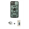 MARSİLYAN™- iPhone 11 Pro Max Kılıf Ahenk Klasik - Siyah 6D Mat Seramik Hayalet Nano Ekran Koruyucu + Pers Alüminyum Kamera Lens - YL