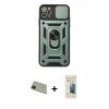 MARSİLYAN™- iPhone 11 Pro Max Kılıf Ahenk Klasik - Siyah 6D Mat Seramik Hayalet Nano Ekran Koruyucu + Rainbow Kamera Lens Koruma Cam - YL