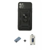 MARSİLYAN™- iPhone 11 Pro Max Kılıf Ahenk Klasik - Siyah Bilvis Hayalet Cam Ekran Koruyucu + Shine Kamera Lens Koruma Cam - GI
