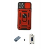 MARSİLYAN™- iPhone 11 Pro Max Kılıf Ahenk Klasik - Siyah Bilvis Hayalet Cam Ekran Koruyucu + Metal Kamera Lens Koruma Cam - MI