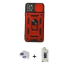MARSİLYAN™- iPhone 11 Pro Max Kılıf Ahenk Klasik - Siyah Bilvis Hayalet Cam Ekran Koruyucu + Pers Alüminyum Kamera Lens - LT