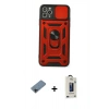 MARSİLYAN™- iPhone 11 Pro Max Kılıf Ahenk Klasik - Siyah Bilvis Hayalet Cam Ekran Koruyucu + Shine Kamera Lens Koruma Cam - SH