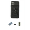 MARSİLYAN™- iPhone 11 Pro Max Kılıf Ahenk Klasik - Siyah Joko Magic 5D Hayalet Cam + Metal Kamera Lens Koruma Cam - GS