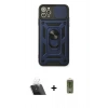 MARSİLYAN™- iPhone 11 Pro Max Kılıf Ahenk Klasik - Siyah Joko Magic 5D Hayalet Cam + Kamera Lens Koruma Cam - SF