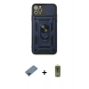 MARSİLYAN™- iPhone 11 Pro Max Kılıf Ahenk Klasik - Siyah Joko Magic 5D Hayalet Cam + Siyah Metal Kamera Lens Koruma Cam
