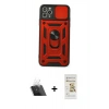 MARSİLYAN™- iPhone 11 Pro Max Kılıf Ahenk Klasik - Siyah Mat Seramik Nano Ekran Koruyucu + Kamera Lens Koruma Cam - SF