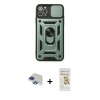 MARSİLYAN™- iPhone 11 Pro Max Kılıf Ahenk Klasik - Siyah Mat Seramik Nano Ekran Koruyucu + Pers Alüminyum Kamera Lens - LT