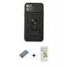MARSİLYAN™- iPhone 11 Pro Max Kılıf Ahenk Klasik - Siyah Mat Seramik Nano Ekran Koruyucu + Metal Kamera Lens Koruma Cam - GD