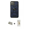 MARSİLYAN™- iPhone 11 Pro Max Kılıf Ahenk Klasik - Siyah Mat Seramik Nano Ekran Koruyucu + Rainbow Kamera Lens Koruma Cam - GD