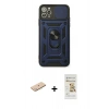 MARSİLYAN™- iPhone 11 Pro Max Kılıf Ahenk Klasik - Siyah Mat Seramik Nano Ekran Koruyucu + Renkli Kamera Lens Koruma Cam - MI