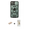 MARSİLYAN™- iPhone 11 Pro Max Kılıf Ahenk Klasik - Siyah Mat Seramik Nano Ekran Koruyucu + Renkli Kamera Lens Koruma Cam - MI