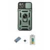 MARSİLYAN™- iPhone 11 Pro Max Kılıf Ahenk Klasik - Siyah Polymer Nano Ekran Koruyucu + Metal Kamera Lens Koruma Cam - GD