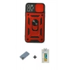 MARSİLYAN™- iPhone 11 Pro Max Kılıf Ahenk Klasik - Siyah Polymer Nano Ekran Koruyucu + Metal Kamera Lens Koruma Cam - GD