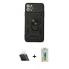 MARSİLYAN™- iPhone 11 Pro Max Kılıf Ahenk Klasik - Siyah Polymer Nano Ekran Koruyucu + Kamera Lens Koruma Cam - SF