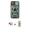 MARSİLYAN™- iPhone 11 Pro Max Kılıf Ahenk Klasik - Siyah Polymer Nano Ekran Koruyucu + Pers Alüminyum Kamera Lens - KI