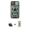 MARSİLYAN™- iPhone 11 Pro Max Kılıf Ahenk Klasik - Siyah Polymer Nano Ekran Koruyucu + Şeffaf Kamera Lens Koruma Cam