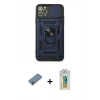 MARSİLYAN™- iPhone 11 Pro Max Kılıf Ahenk Klasik - Siyah Polymer Nano Ekran Koruyucu + Shine Kamera Lens Koruma Cam - SABE