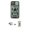MARSİLYAN™- iPhone 11 Pro Max Kılıf Ahenk Klasik - Siyah Polymer Nano Ekran Koruyucu + Pers Alüminyum Kamera Lens - YL