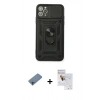 MARSİLYAN™- iPhone 11 Pro Max Kılıf Ahenk Klasik - Siyah Seramik Nano Ekran Koruyucu + Shine Kamera Lens Koruma Cam - GI
