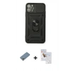 MARSİLYAN™- iPhone 11 Pro Max Kılıf Ahenk Klasik - Siyah Seramik Nano Ekran Koruyucu + Metal Kamera Lens Koruma Cam - GS